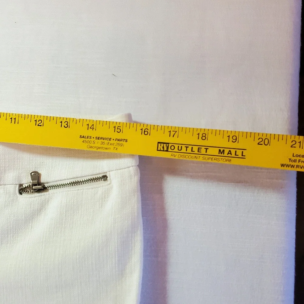 Ann Taylor LOFT Womens Size 2P Marisa Cropped Pants Off White Cream Stretch